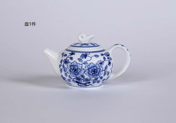 8头手绘青花时光茶具天姿国色-产品中心-景德镇陶瓷集团有限责任公司