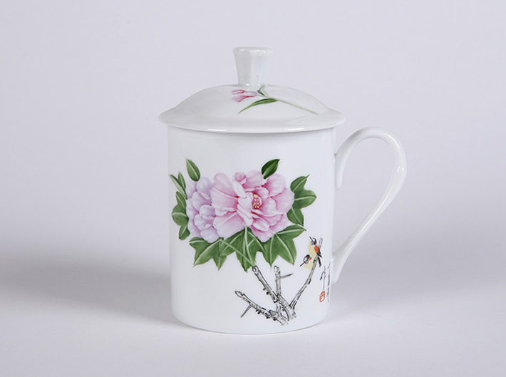 手绘协调杯（牡丹）-产品中心-景德镇陶瓷集团有限责任公司